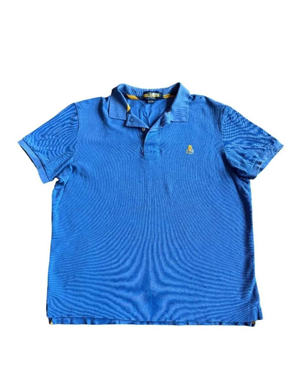 Ralph Lauren Rugby Blue Short Sleeve Polo Shirt Logo 100% Cotton Size XL Men's